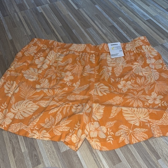 Sonoma orange tropical print elastic waist shorts! - Picture 3 of 3